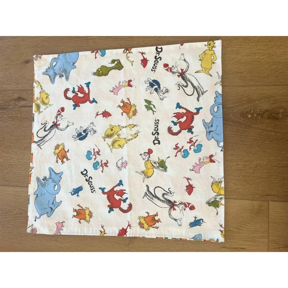 Dr Seuss Cotton Fabric Placemat Napkin Square Green Eggs Ham Lorax Set of‎ 6 90s